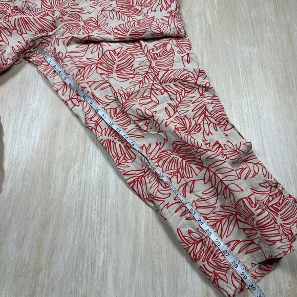 Lane Bryant Drawstring Linen Tropical Leaf Print Resort Wide Leg Pants 18/20 - Picture 6 of 16